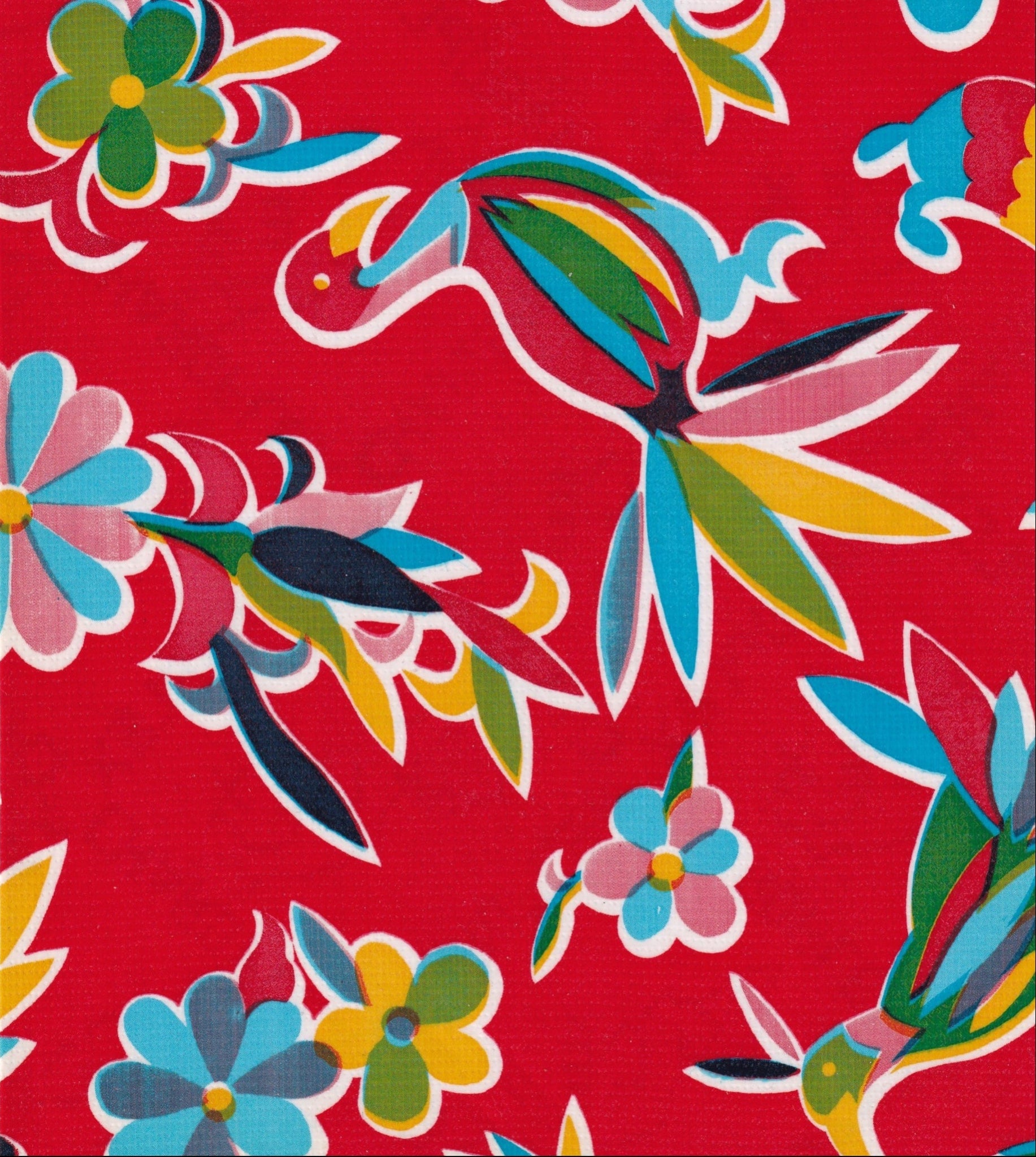 oilcloth by the yard animal wonderland red swatch