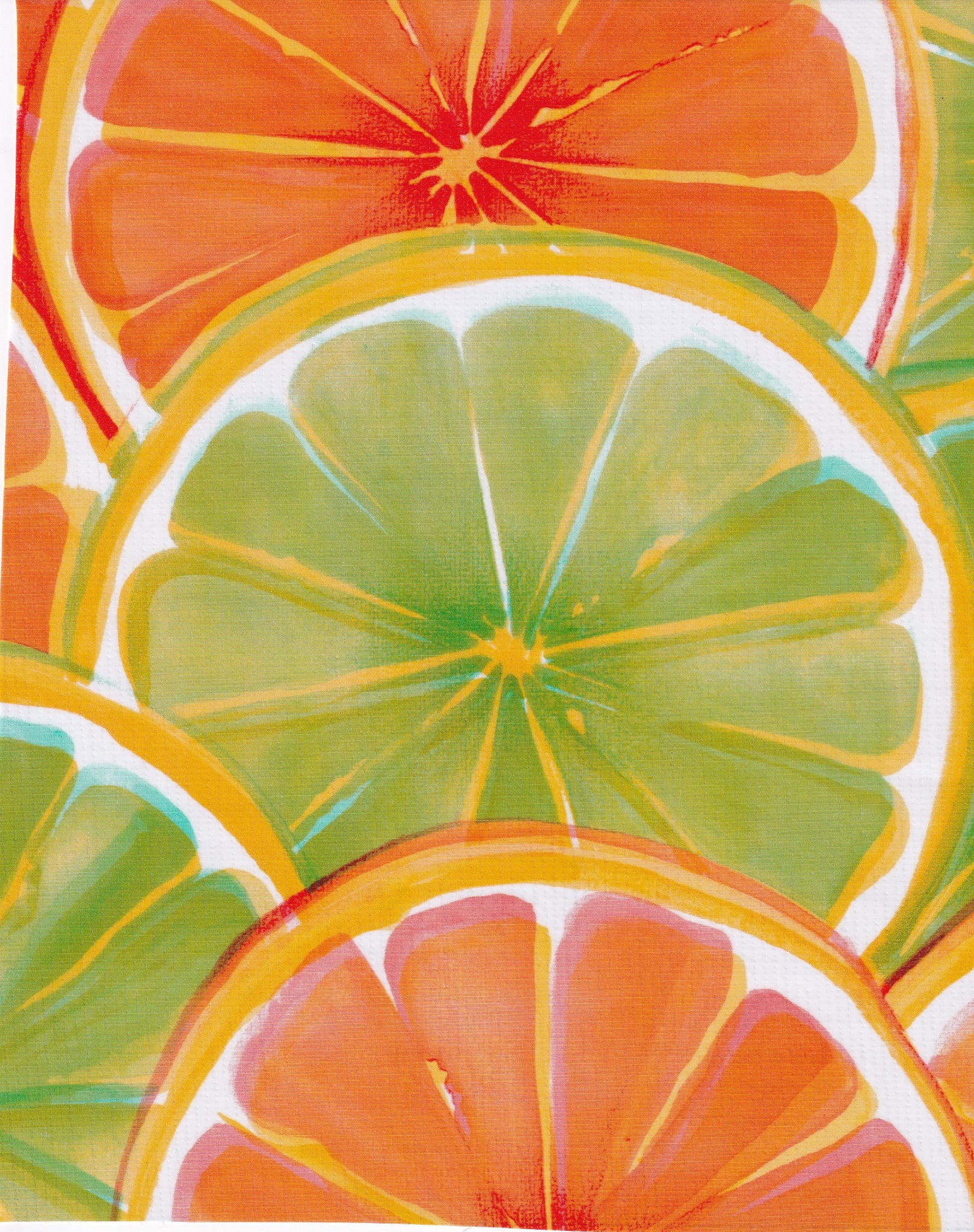 oilcloth by the yard citrus slices swatch