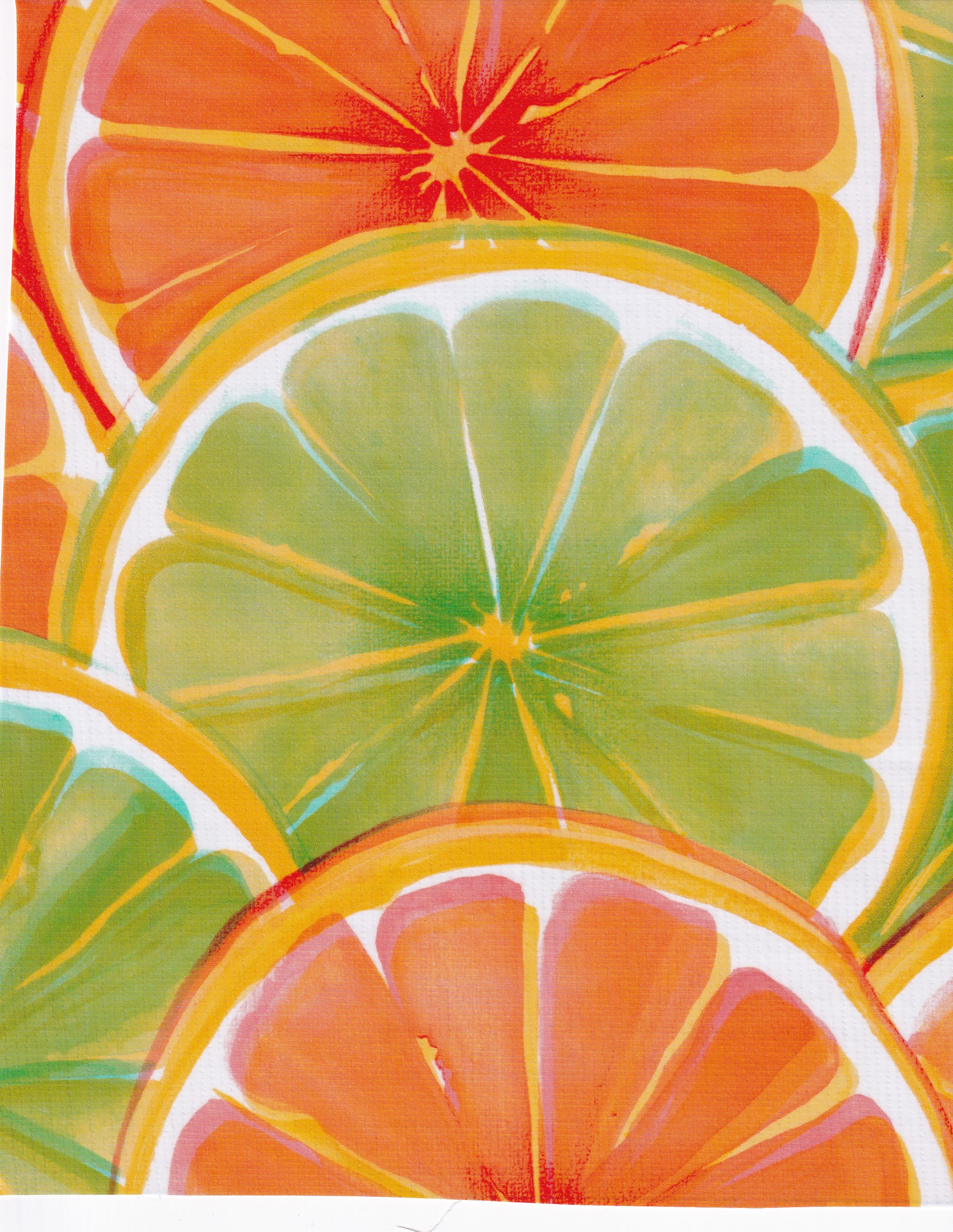 Citrus Slices Oilcloth Fabric