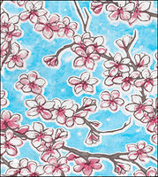 On a Spring Day - Blossom - Light Blue Fabric LV402-LB2