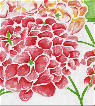 Hydrangeas on White OIlcloth