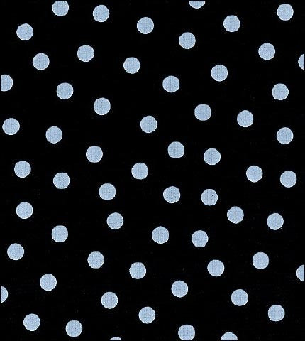 White Dot on Solid Black Oilcloth