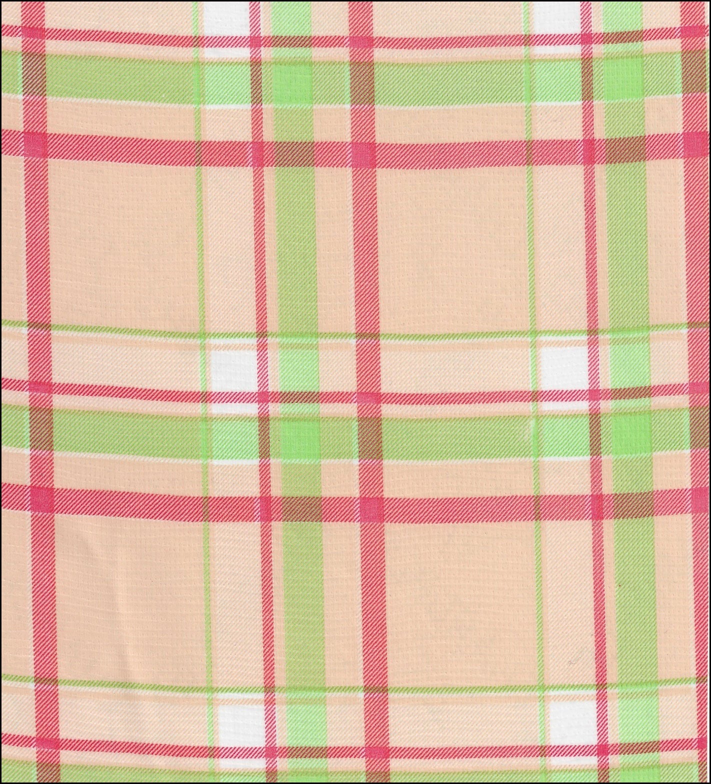 Pink and Lime Plaid oilcloth