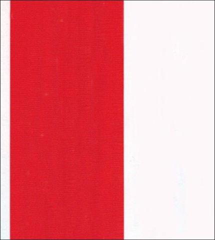 red and white fat stripe oilcloth fabric swatch